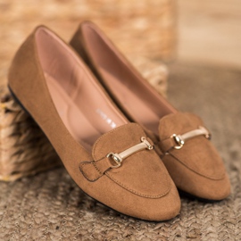 SHELOVET Ballerines en daim brun 2