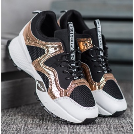 Bona Baskets mode avec maille noir jaune 1