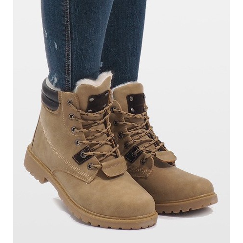 Bottes isolées camel D494C-8 brun 2