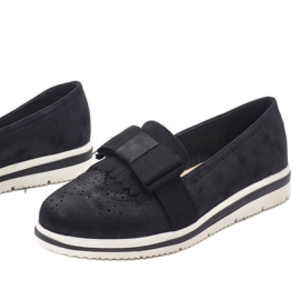 Chaussures noires mates sur le compensé YT-8 le noir 1 Chaussures noires mates sur le compensé YT-8 le noir 1