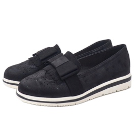 Chaussures noires mates sur le compensé YT-8 le noir 2 Chaussures noires mates sur le compensé YT-8 le noir 2