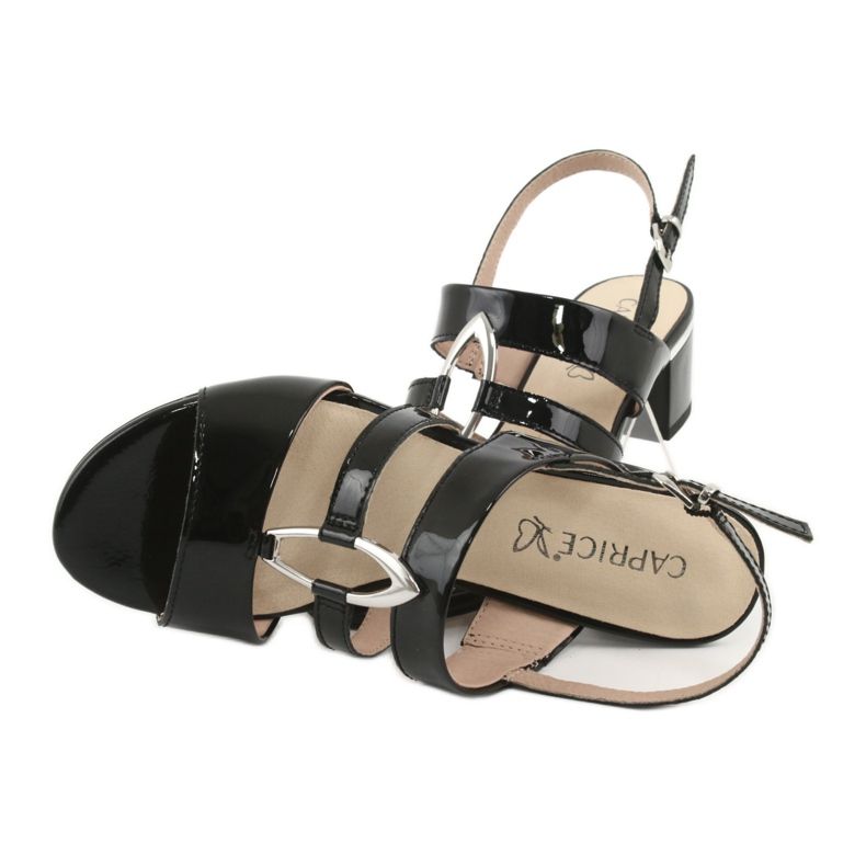 Sandales Caprice chaussures pour femmes avec décoration 28208 le noir 5 Sandales Caprice chaussures pour femmes avec décoration 28208 le noir 5