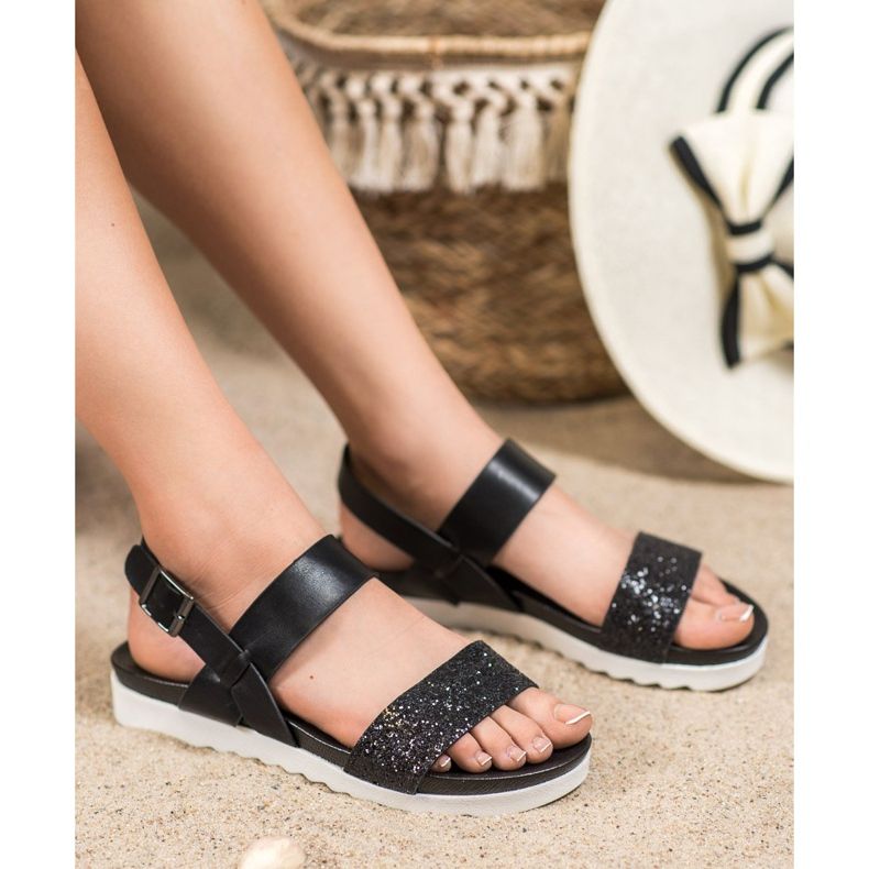 Filippo Sandales noires sur la plate-forme 1