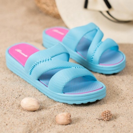 Bona Pantoufles Bleues Confortables 2