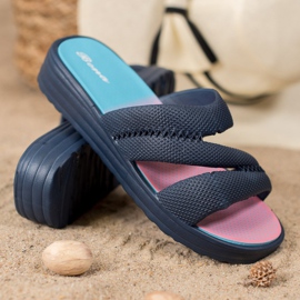 Bona Chaussons Confortables Bleu Marine 1