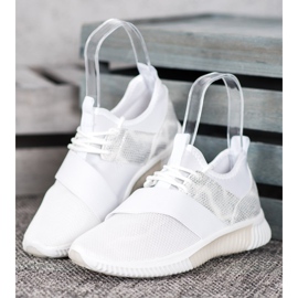 SHELOVET Chaussures de sport avec élastique blanc 1