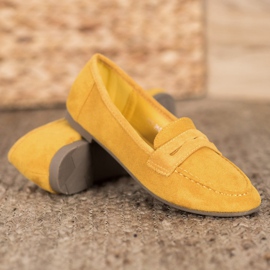 SHELOVET Mocassins décontractés en daim jaune 2