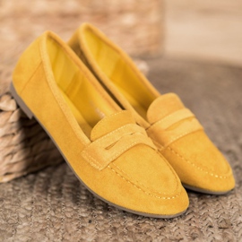 SHELOVET Mocassins décontractés en daim jaune 1