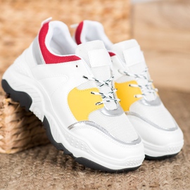 SHELOVET Baskets lacées à la mode blanc 1