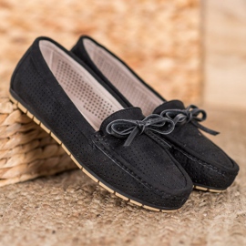 Kylie Mocassins confortables avec un nœud le noir 1