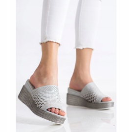 Goodin Chaussons compensés ajourés gris 1