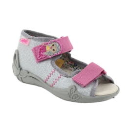 Chaussures enfant Befado jaune 342P012 rose gris 2