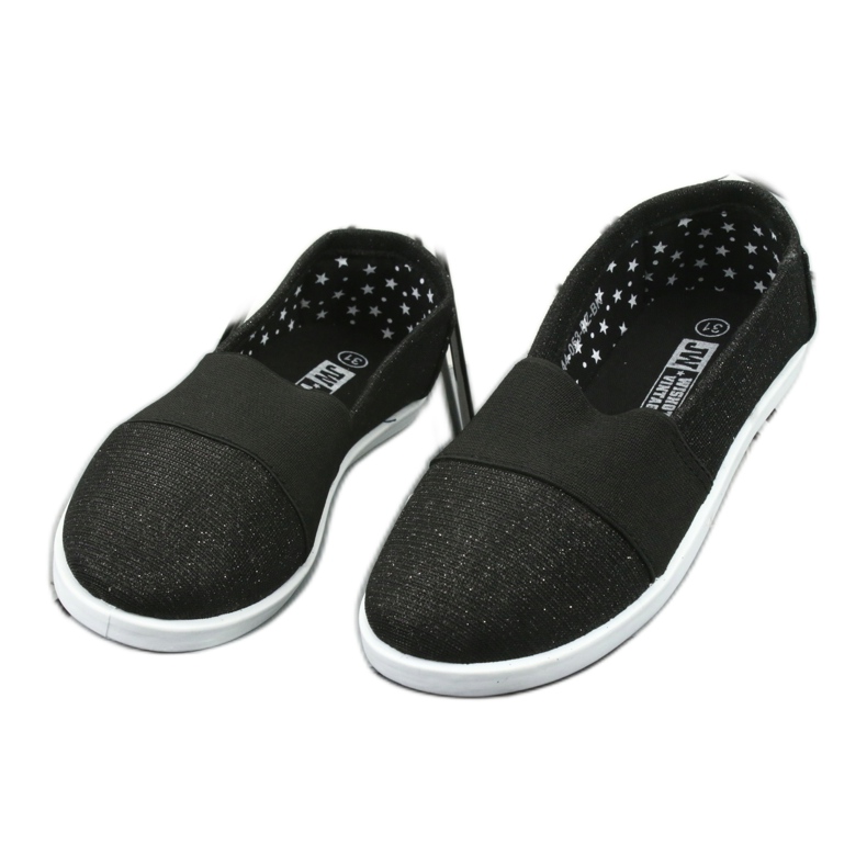 Wishot Sneakers noirs et bâclés brillants des filles 44-053 le noir 3 Wishot Sneakers noirs et bâclés brillants des filles 44-053 le noir 3