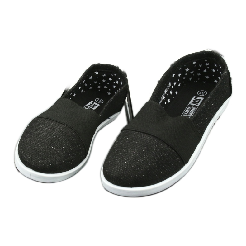 Wishot Sneakers noirs et bâclés brillants des filles 44-053 le noir 2 Wishot Sneakers noirs et bâclés brillants des filles 44-053 le noir 2