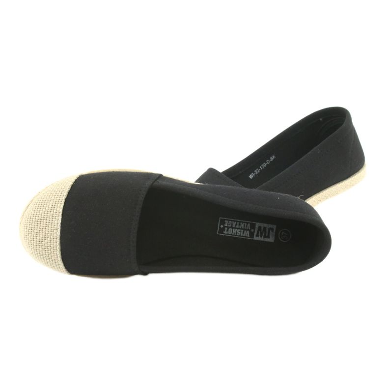 Wishot 32-130 ballerines espadrilles le noir 5