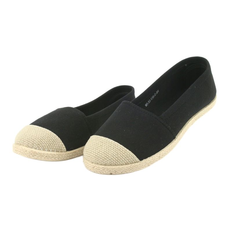 Wishot 32-130 ballerines espadrilles le noir 3