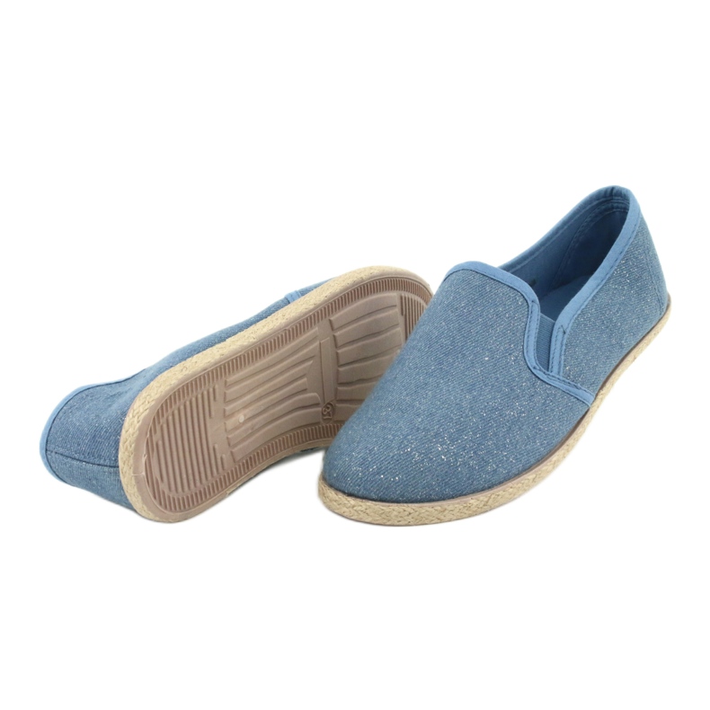 Wishot Espadrilles pour femmes à paillettes 32-187 bleu 4