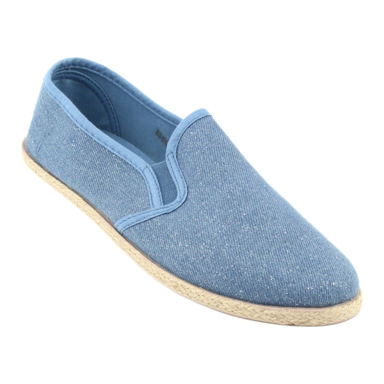 Wishot Espadrilles pour femmes à paillettes 32-187 bleu 1