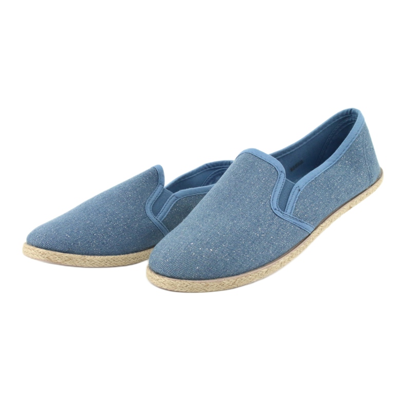 Wishot Espadrilles pour femmes à paillettes 32-187 bleu 3