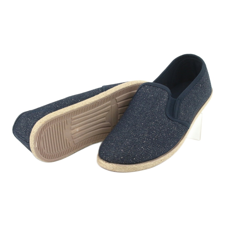 Wishot Espadrilles femme à paillettes 32-187 bleu marine 4
