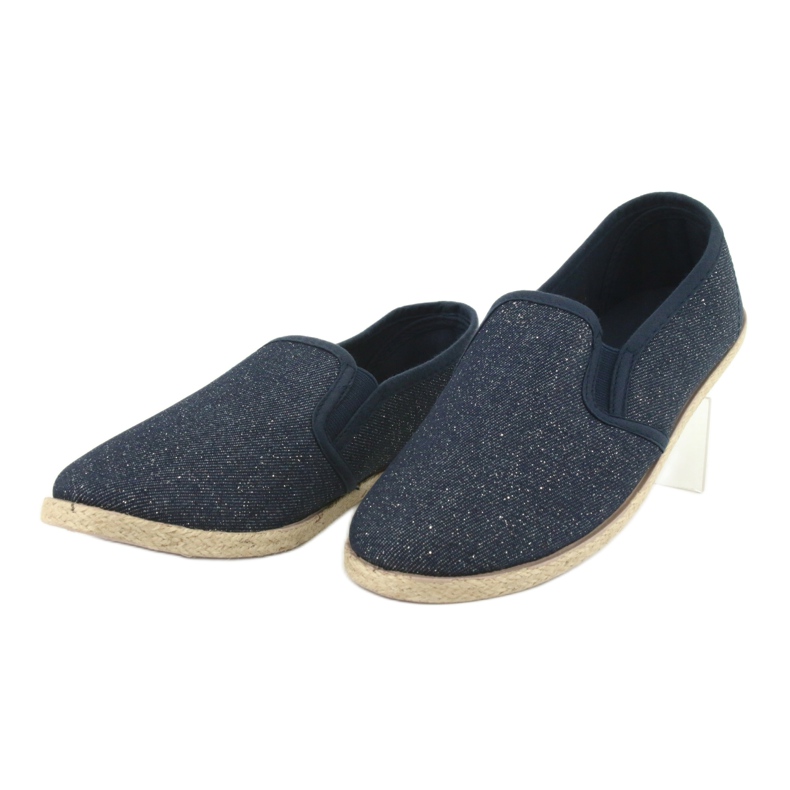 Wishot Espadrilles femme à paillettes 32-187 bleu marine 3