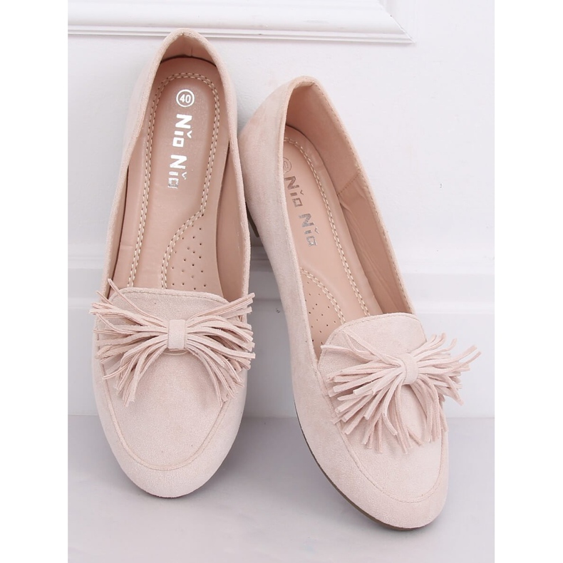 Mocassins femme beige et rose 99-72A Beige 2 Mocassins femme beige et rose 99-72A Beige 2