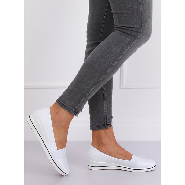 Ballerines compensées blanches S81B001 Blanc 1