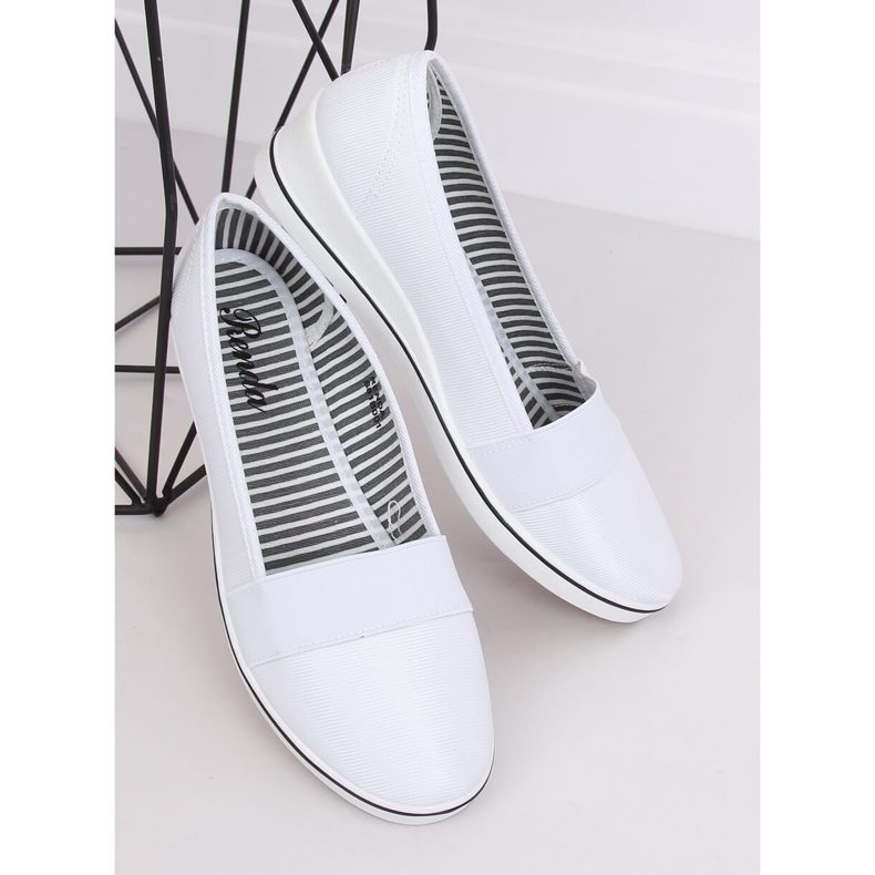 Ballerines compensées blanches S81B001 Blanc 2