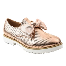 Chaussures à enfiler dorées avec un nœud RS-WED2 d'or 1
