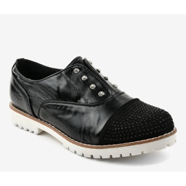 Chaussures à enfiler noires avec clous GF-FD9 1