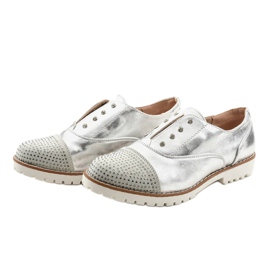 Chaussures à enfiler argentées avec clous GF-FD9 2