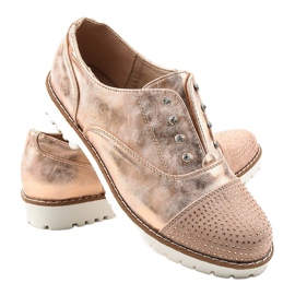 Chaussures à enfiler dorées avec clous GF-FD9 d'or 3