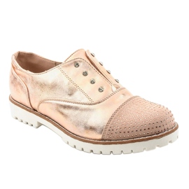 Chaussures à enfiler dorées avec clous GF-FD9 d'or 1