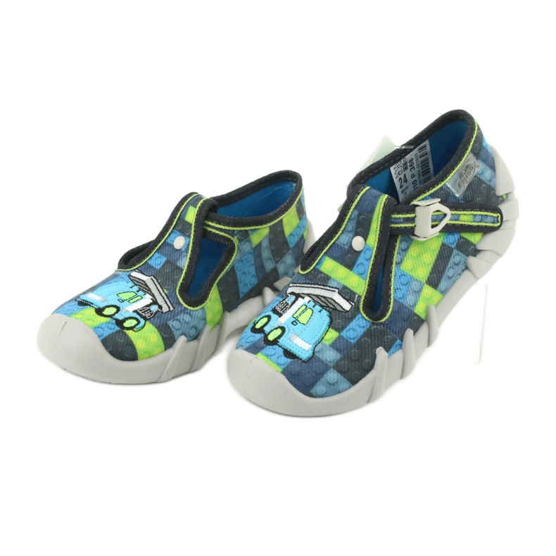 Chaussures enfant Befado 110P368 bleu gris vert 3
