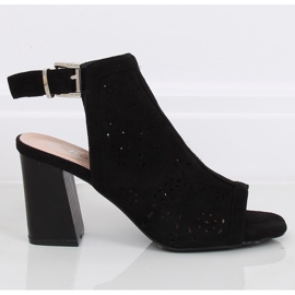 Escarpins à bout ouvert noirs 3015 Noir 2