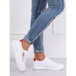 Baskets femme BY-231 BLANC/ROUGE blanche 1