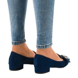 Escarpins en daim bleu marine L419 3