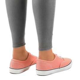 Baskets classiques saumon pour femmes DTS92A-36 multicolore orange rose 2