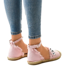 Espadrilles roses avec 2399 clous 3