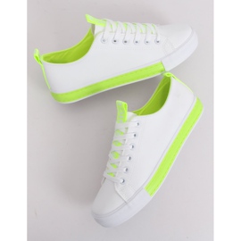 Baskets femme blanches et vertes A88-23 Vert 3