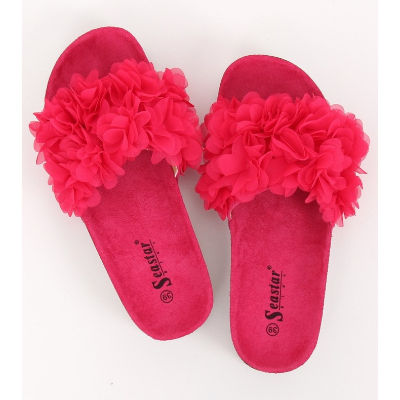 Flower power fuchsia BG47P Chaussons fuchsia rose 1