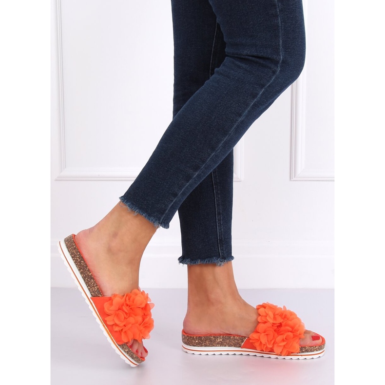 Flower power orange BG47P Chaussons orange 1