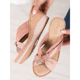 Sandales compensées VINCEZA rose 1 Sandales compensées VINCEZA rose 1