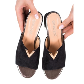 Slippers en daim VINCEZA noir 2