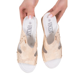 Sandales compensées VINCEZA doré 2