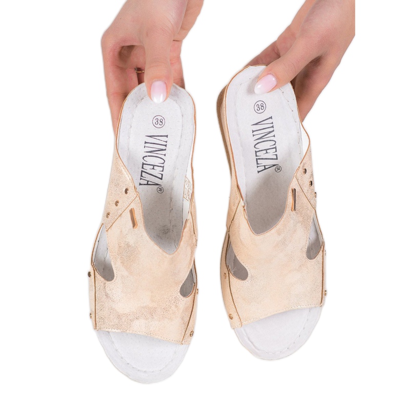 Sandales compensées VINCEZA doré 2