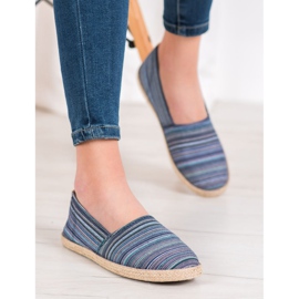 McKey Espadrilles à rayures brun bleu marin bleu vert 5