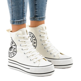 Baskets compensées blanches W08 1
