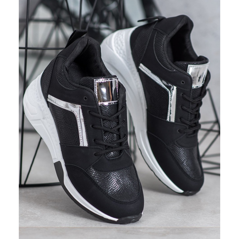 SHELOVET Espadrilles de coin noir 1