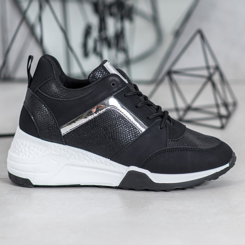 SHELOVET Espadrilles de coin noir 2